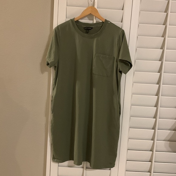 Banana Republic Green T-shirt dress size large w/ pockets - Picture 7 of 17